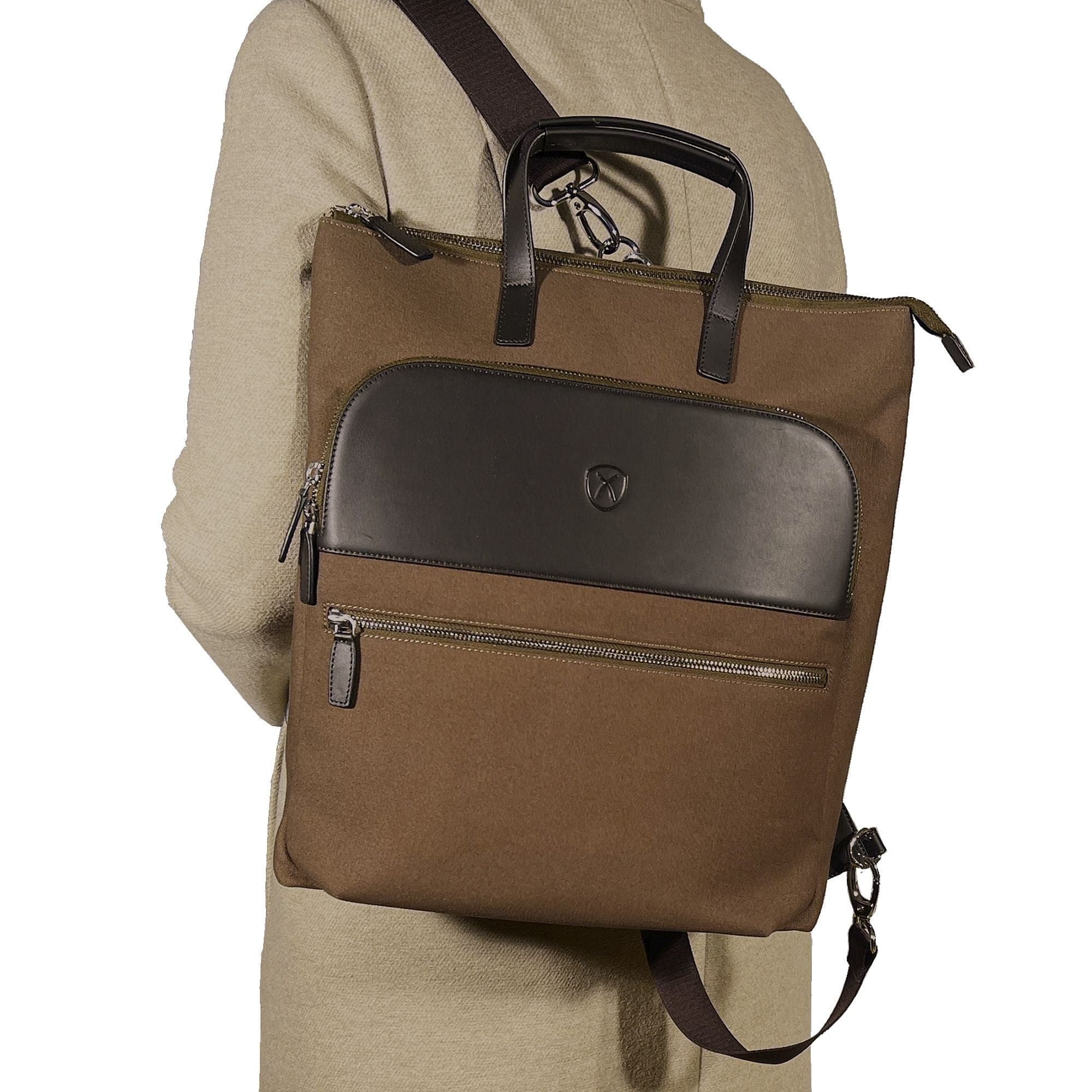 Shopper Rucksack 15 Zoll Canvas braun