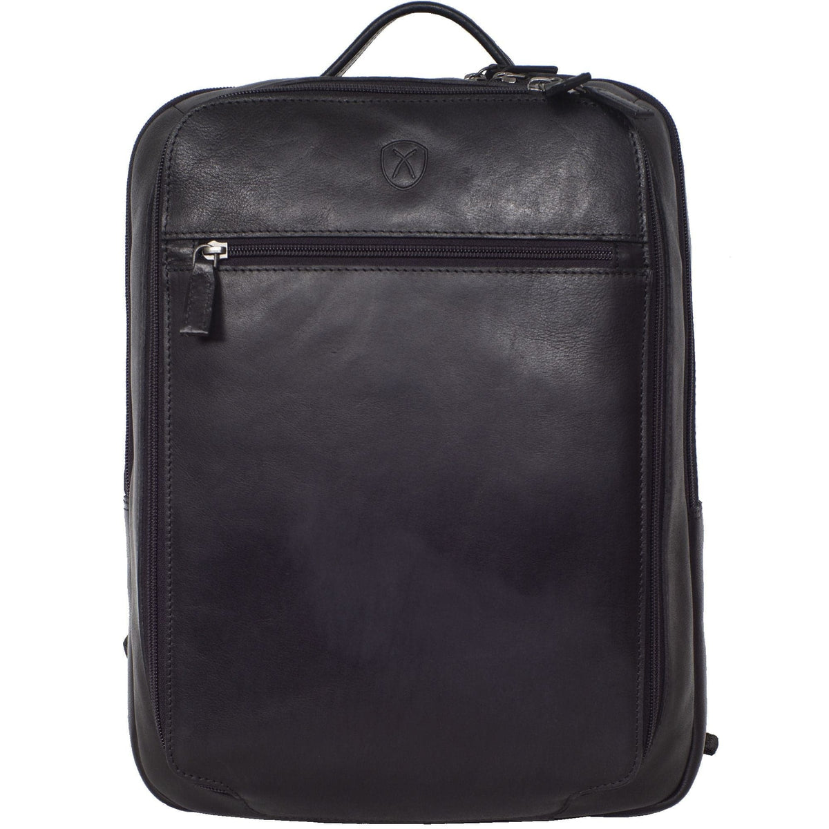 Businessrucksack Lederrucksack 15 Zoll Leder schwarz 2 große Fächer - Corf Offermann
