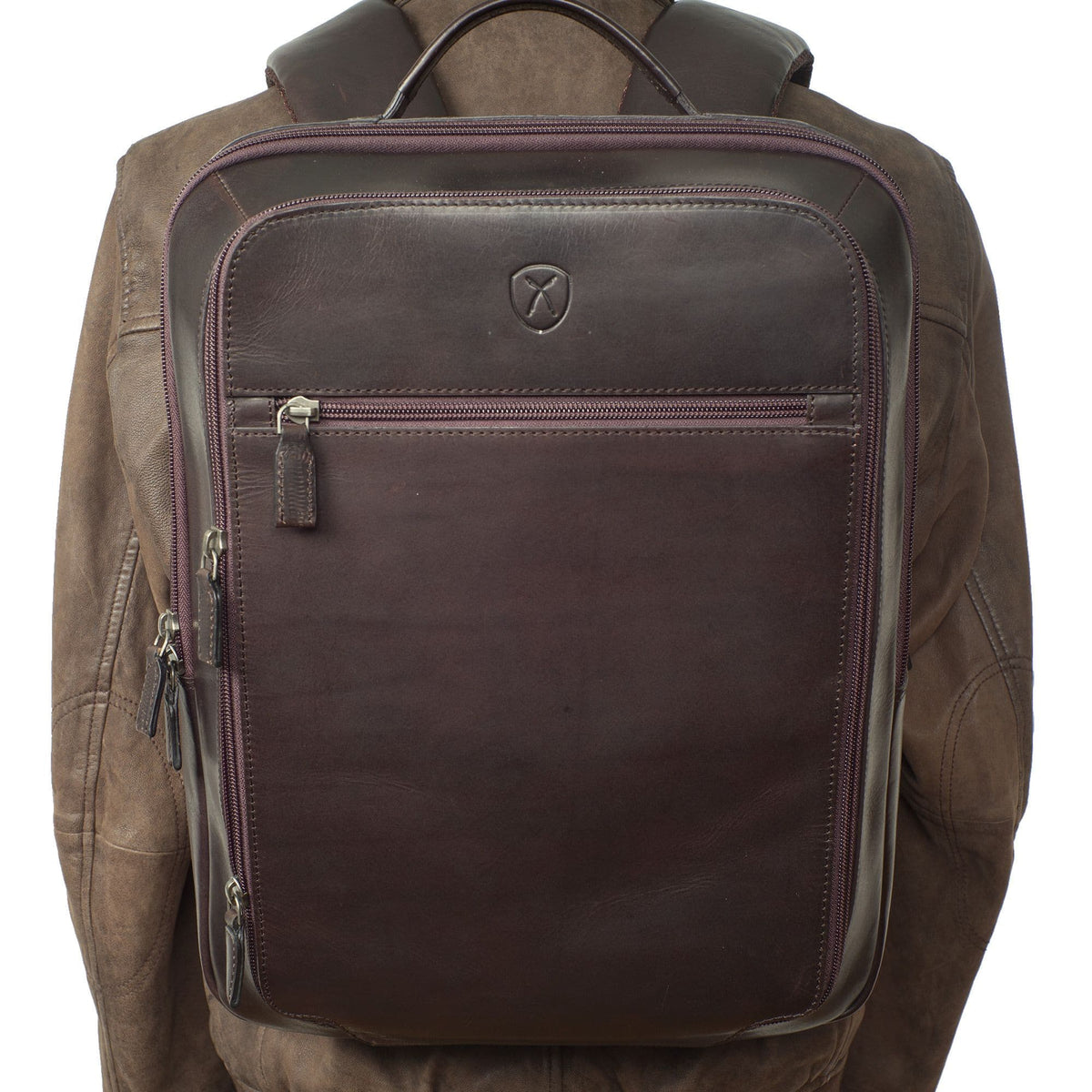 Businessrucksack Lederrucksack 15 Zoll Leder braun 2 große Fächer - Corf Offermann