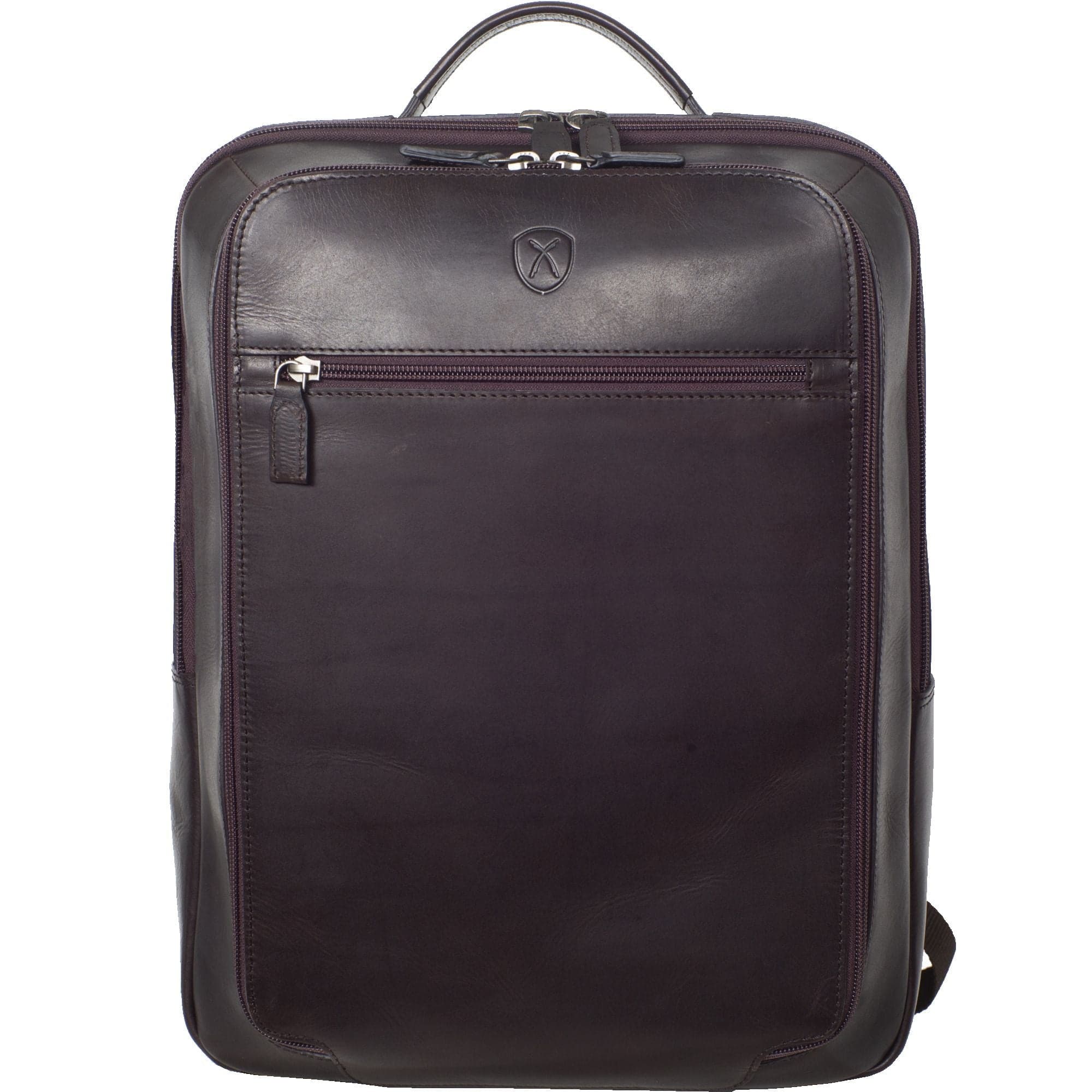 Leder Rucksack Notebook 15 Zoll Schwarzer Leder-Laptop-Rucksack 15