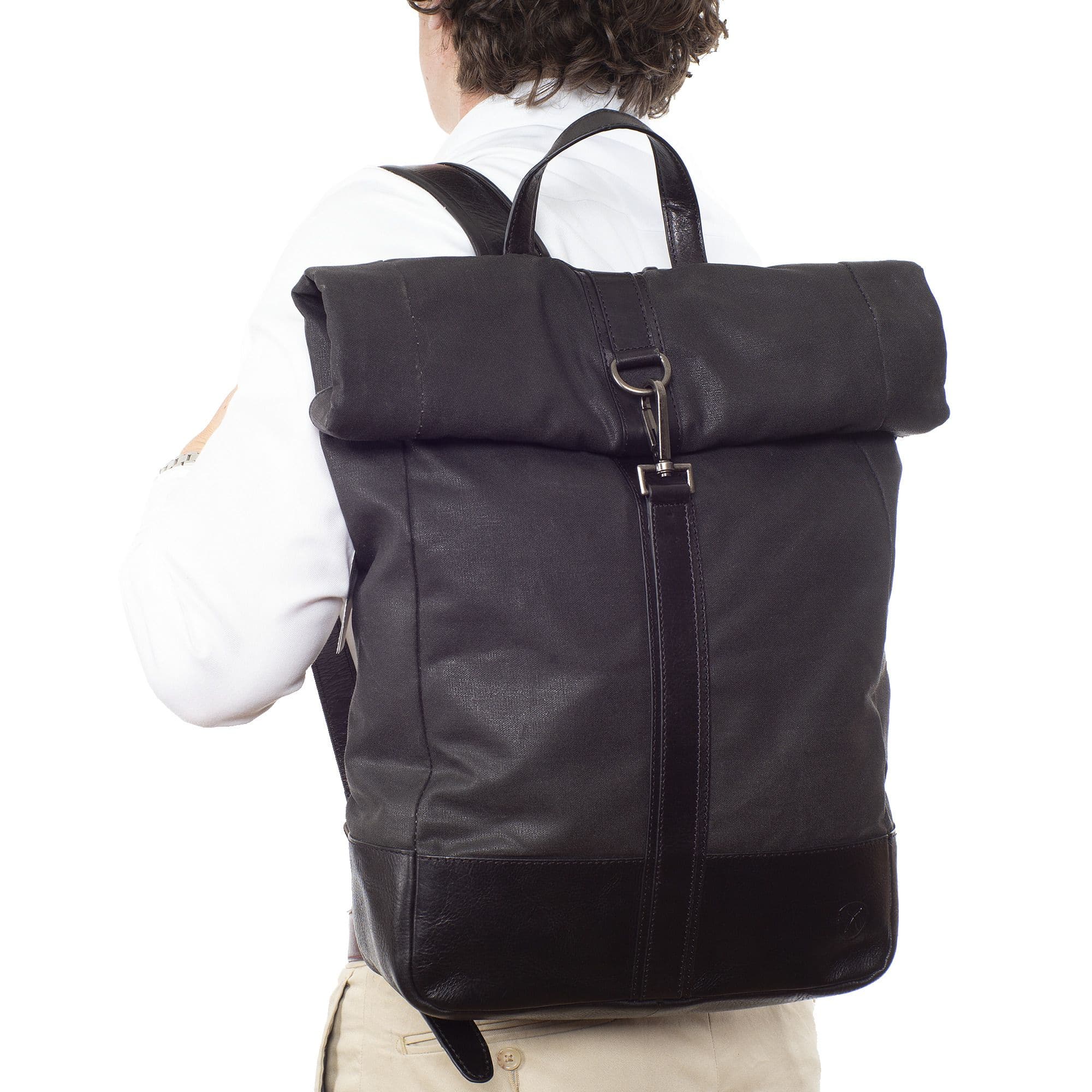 Black canvas rucksack deals