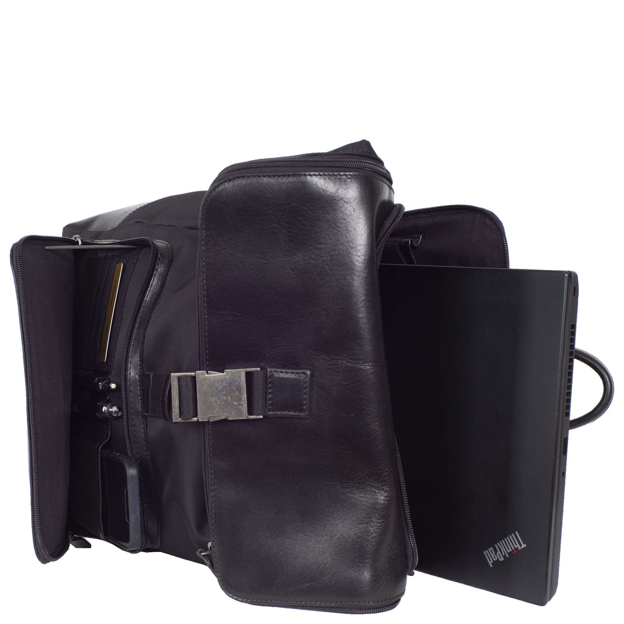 Rucksack  Coram Nylon/ Leder schwarz 15 Zoll - Corf Offermann