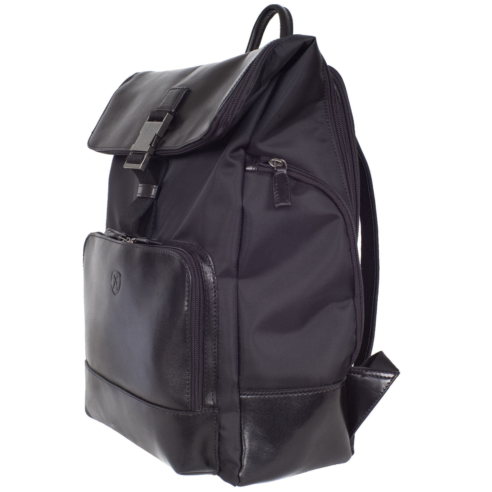 Rucksack  Coram Nylon/ Leder schwarz 15 Zoll - Corf Offermann