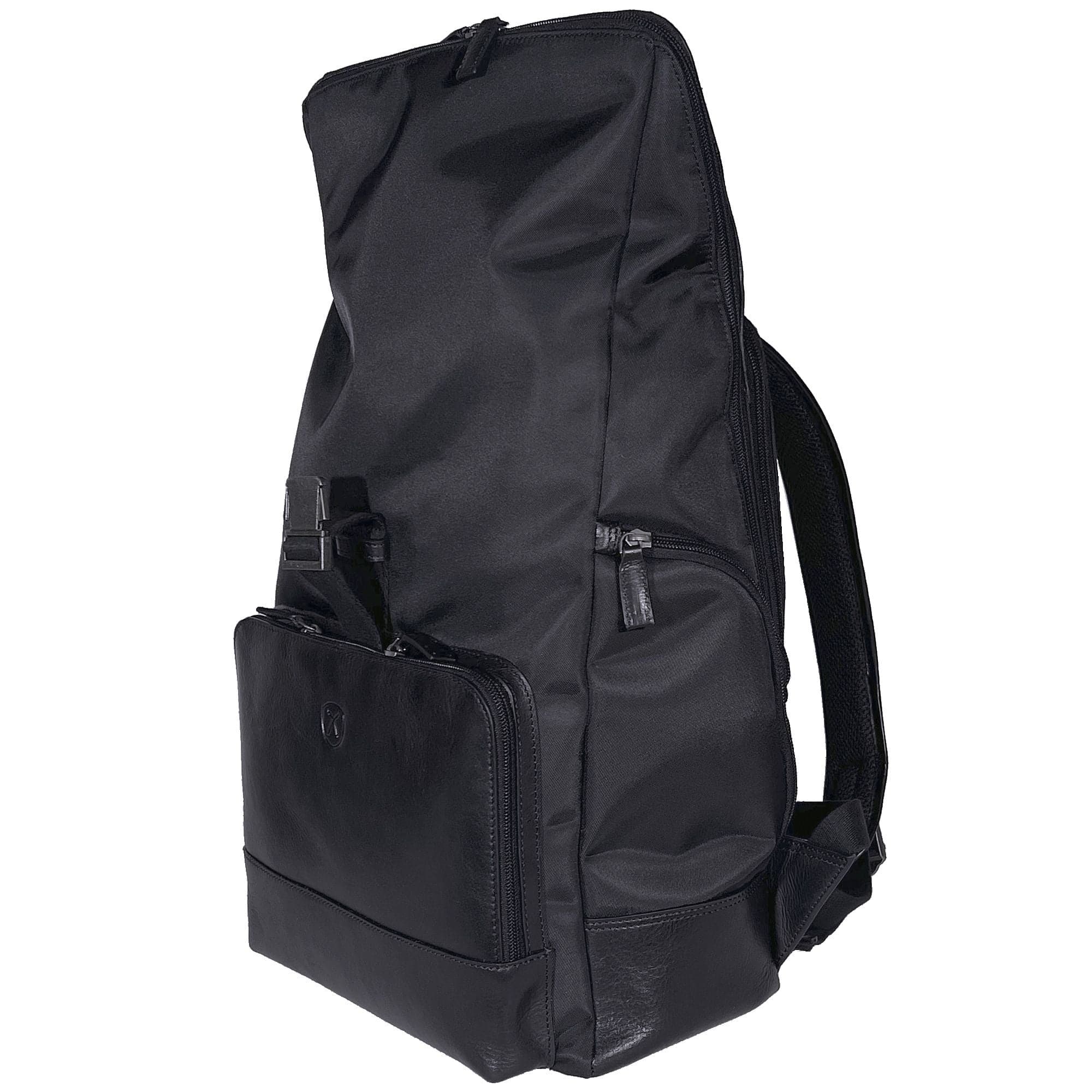 Rucksack  Coram Nylon/ Leder schwarz 15 Zoll