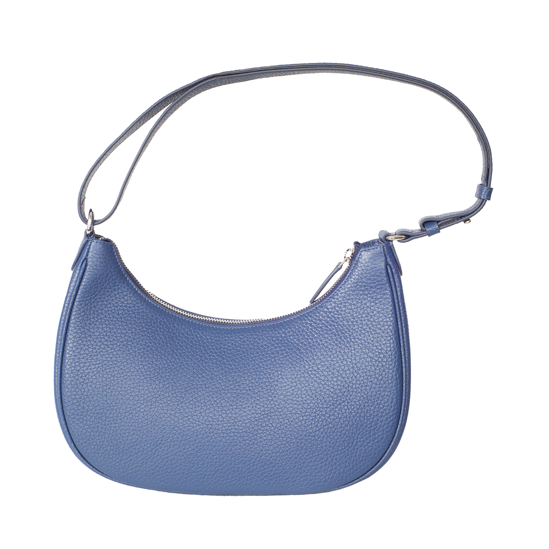 Elegante Schultertasche Leder hellblau