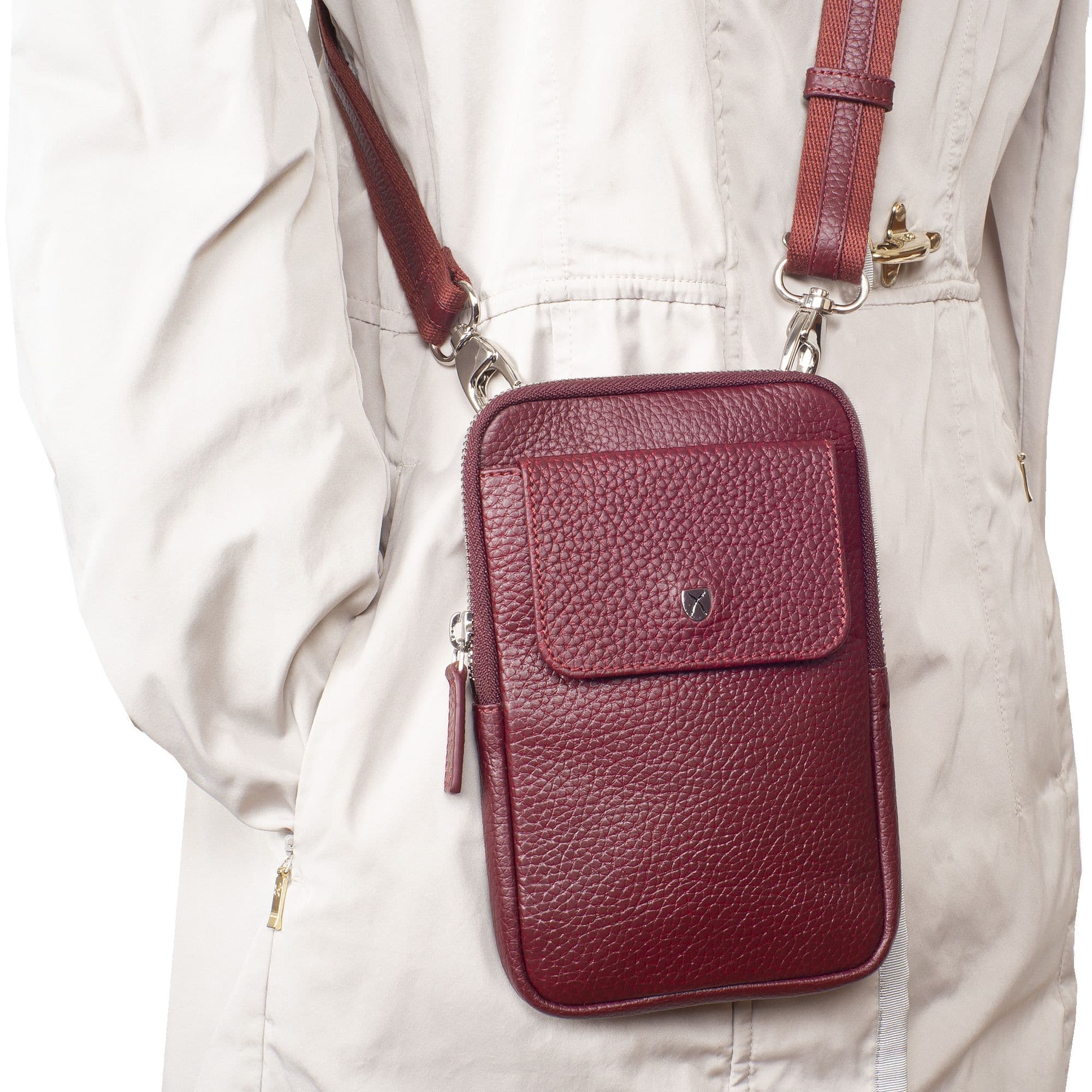 Telefontasche Crossover Leder bordeaux - Corf Offermann