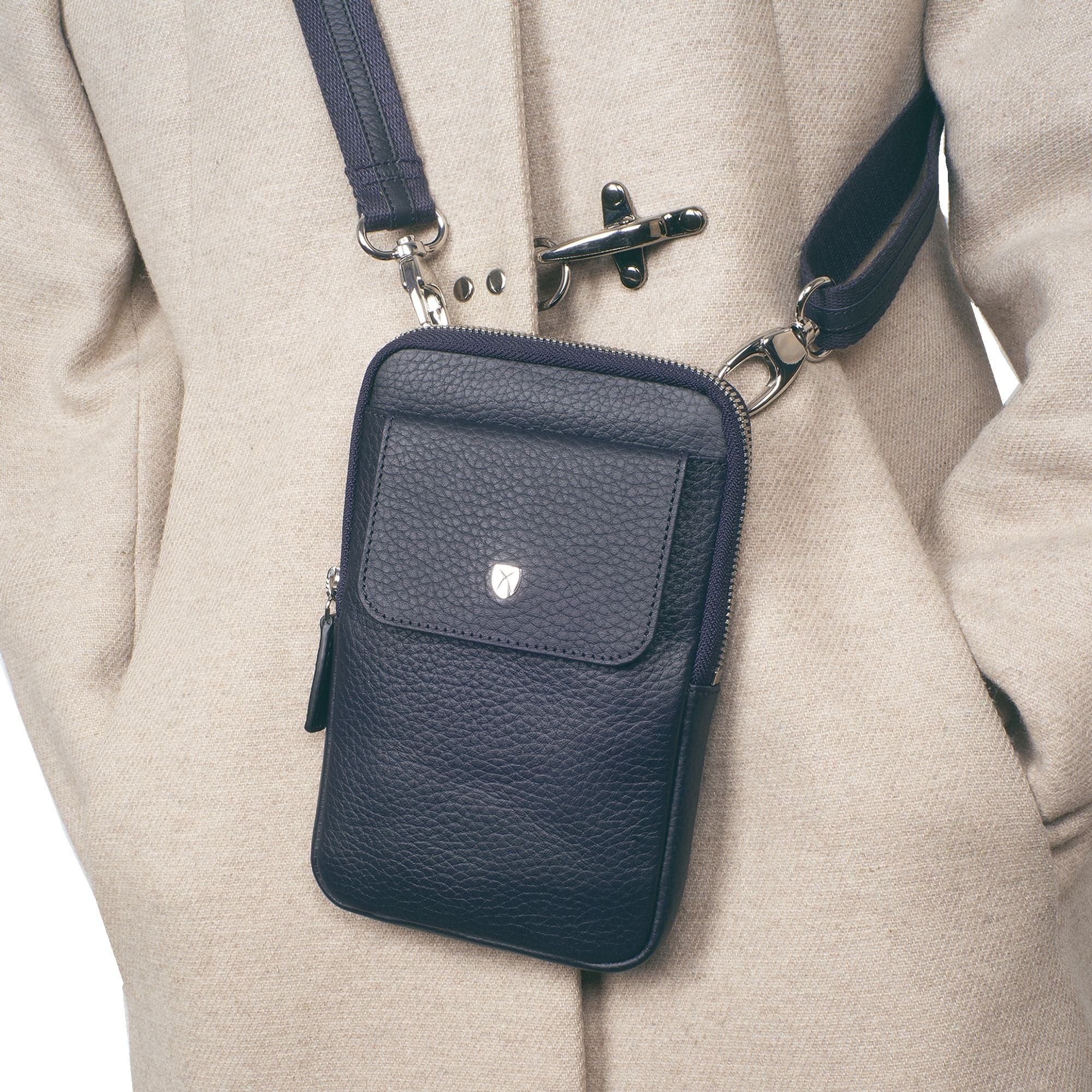Telefontasche Crossover Leder blau - Corf Offermann