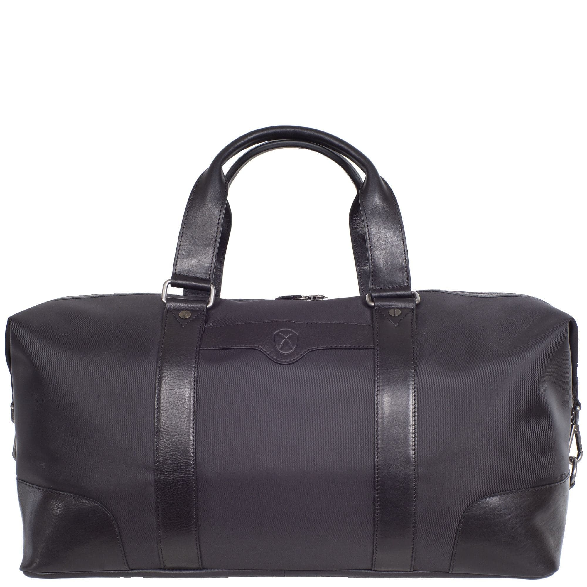 Reisetasche Weekender Leder Coram-Nylon schwarz