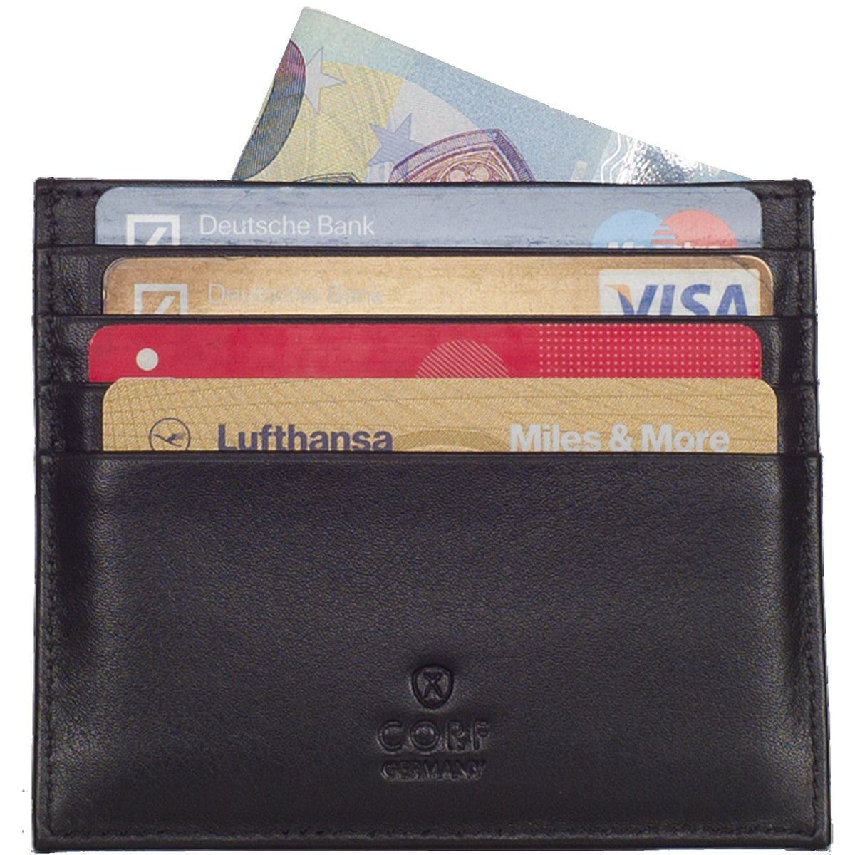Kreditkartenetui Leder schwarz 9 Fächer - Corf Offermann