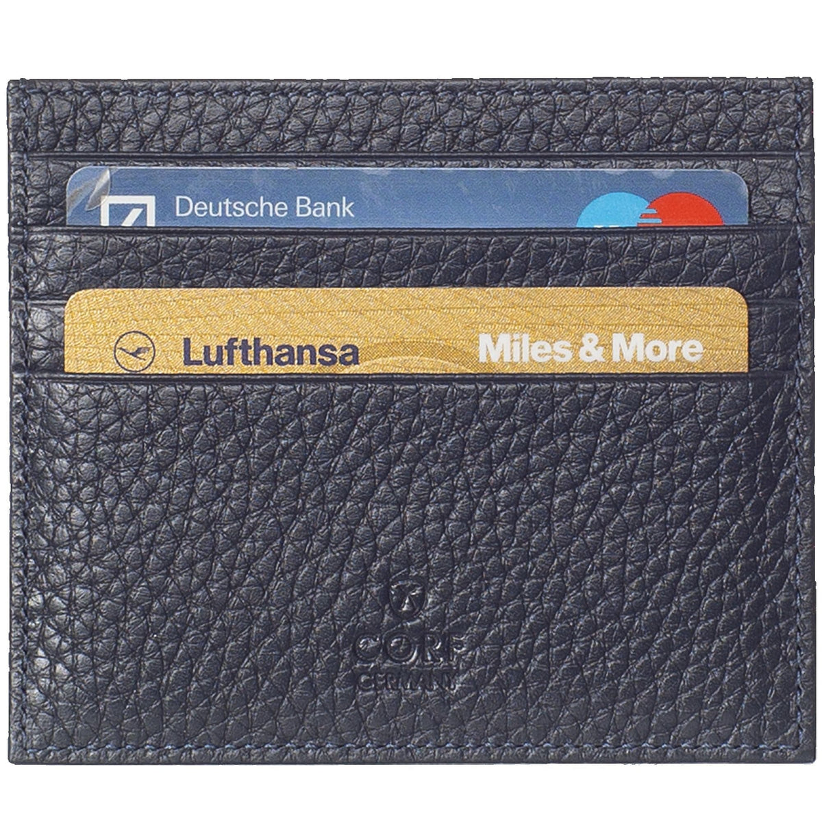 Kreditkartenetui Leder blau 9 Fächer - Corf Offermann