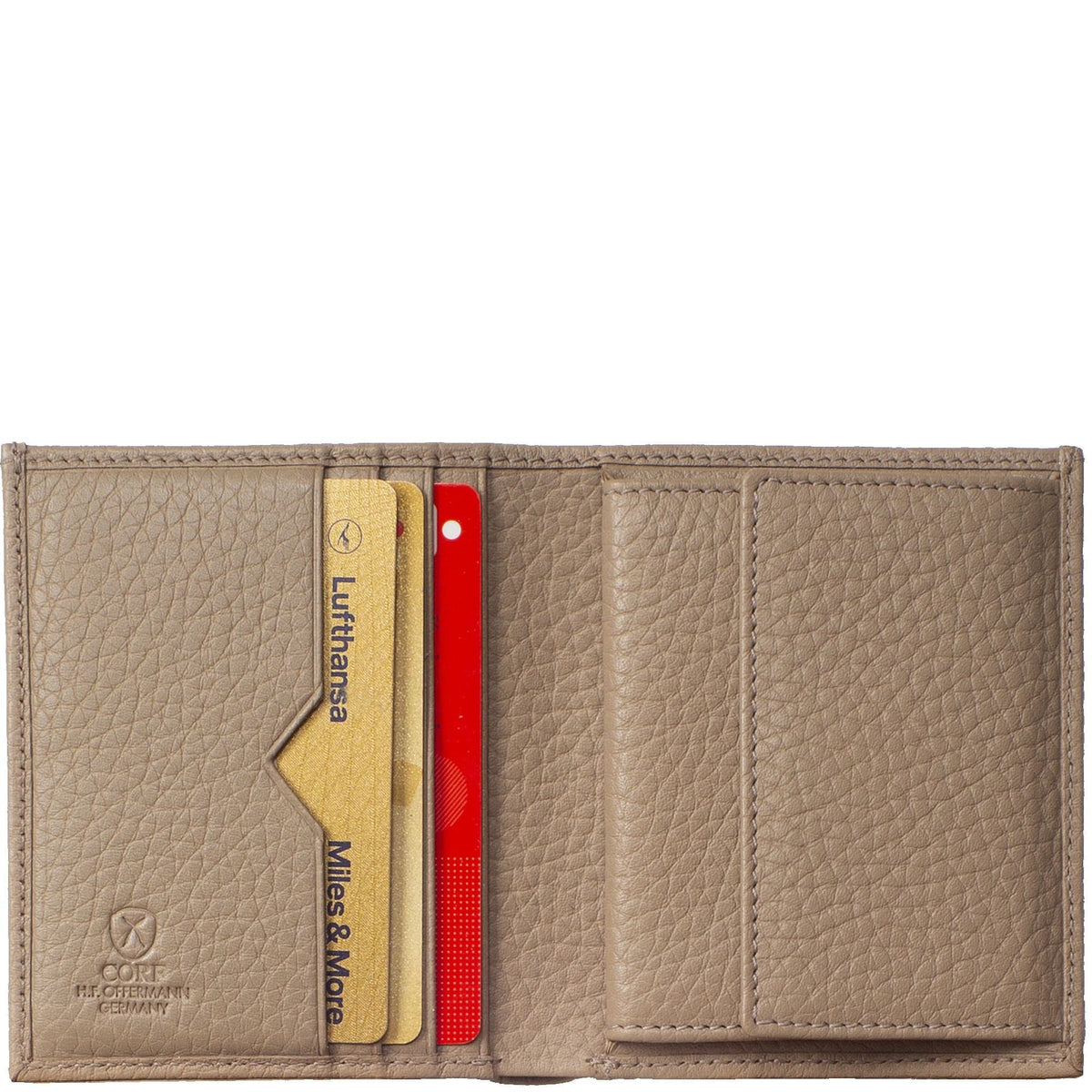 Geldbörse Portemonnaie klein Leder beige mit Münzfach - Corf Offermann