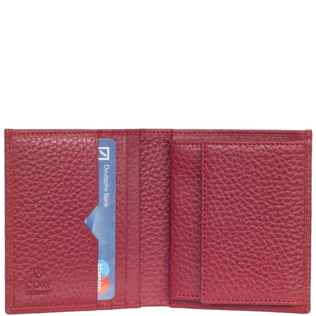 Geldbörse Portemonnaie klein Leder rot mit Münzfach - Corf Offermann