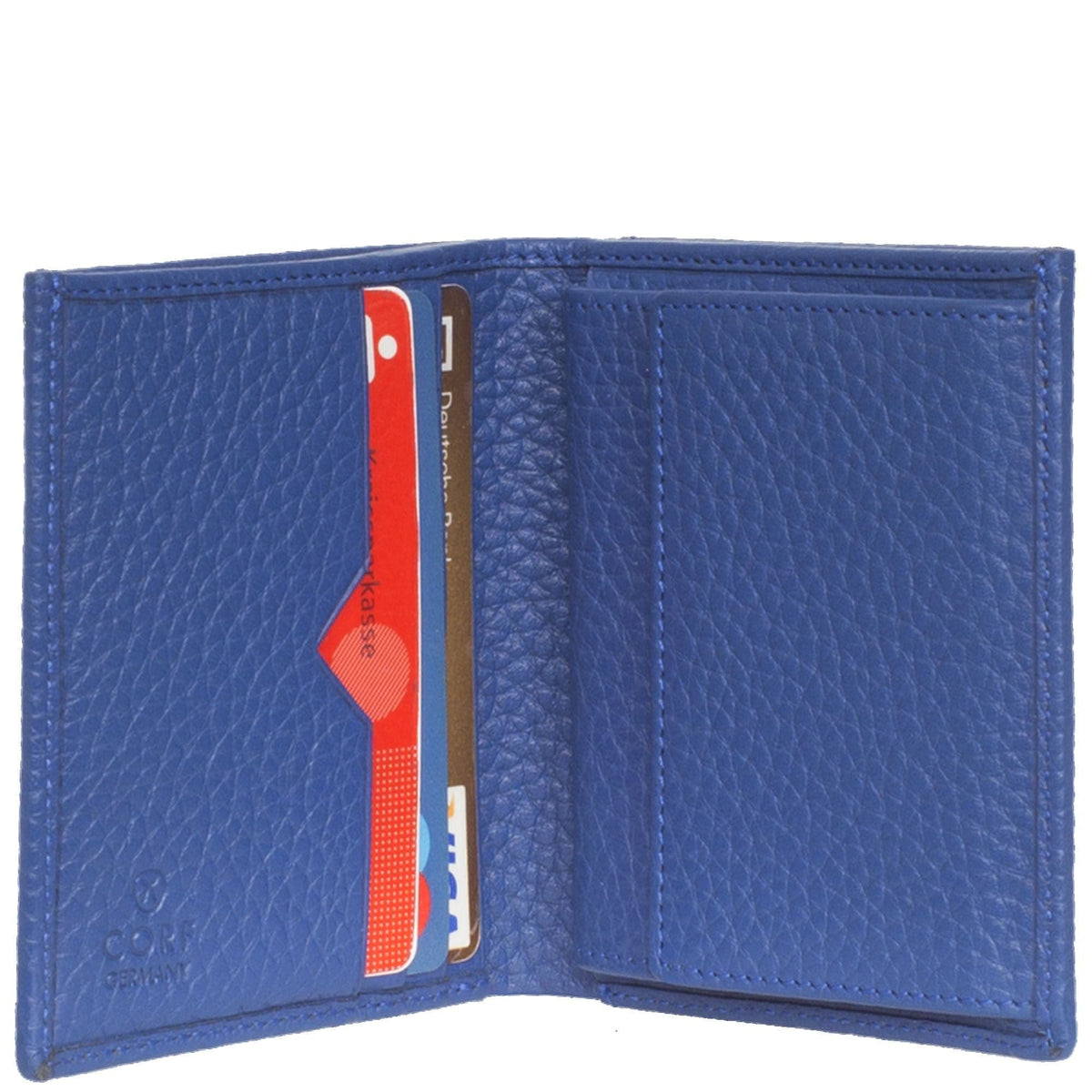 Geldbörse Portemonnaie klein Leder hellblau mit Münzfach - Corf Offermann