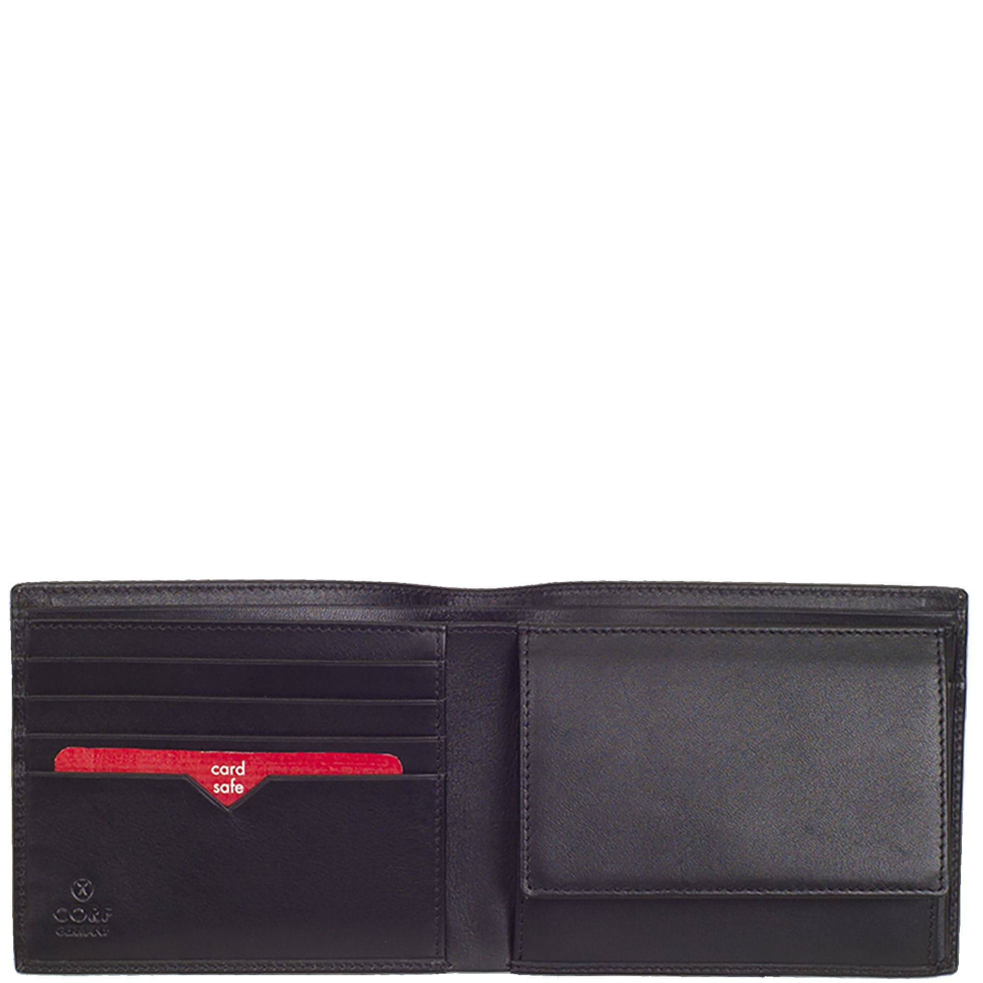 Geldbörse Portemonnaie Leder schwarz Standardformat