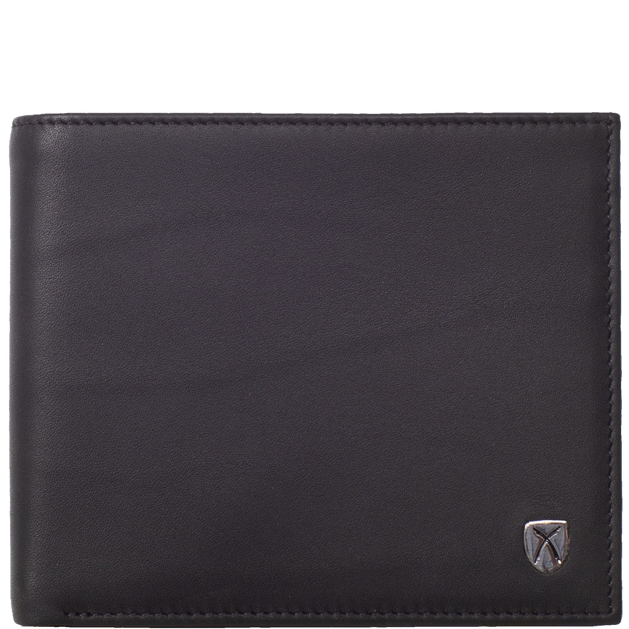 Geldbörse Portemonnaie Leder schwarz mit innen Reißverschluß