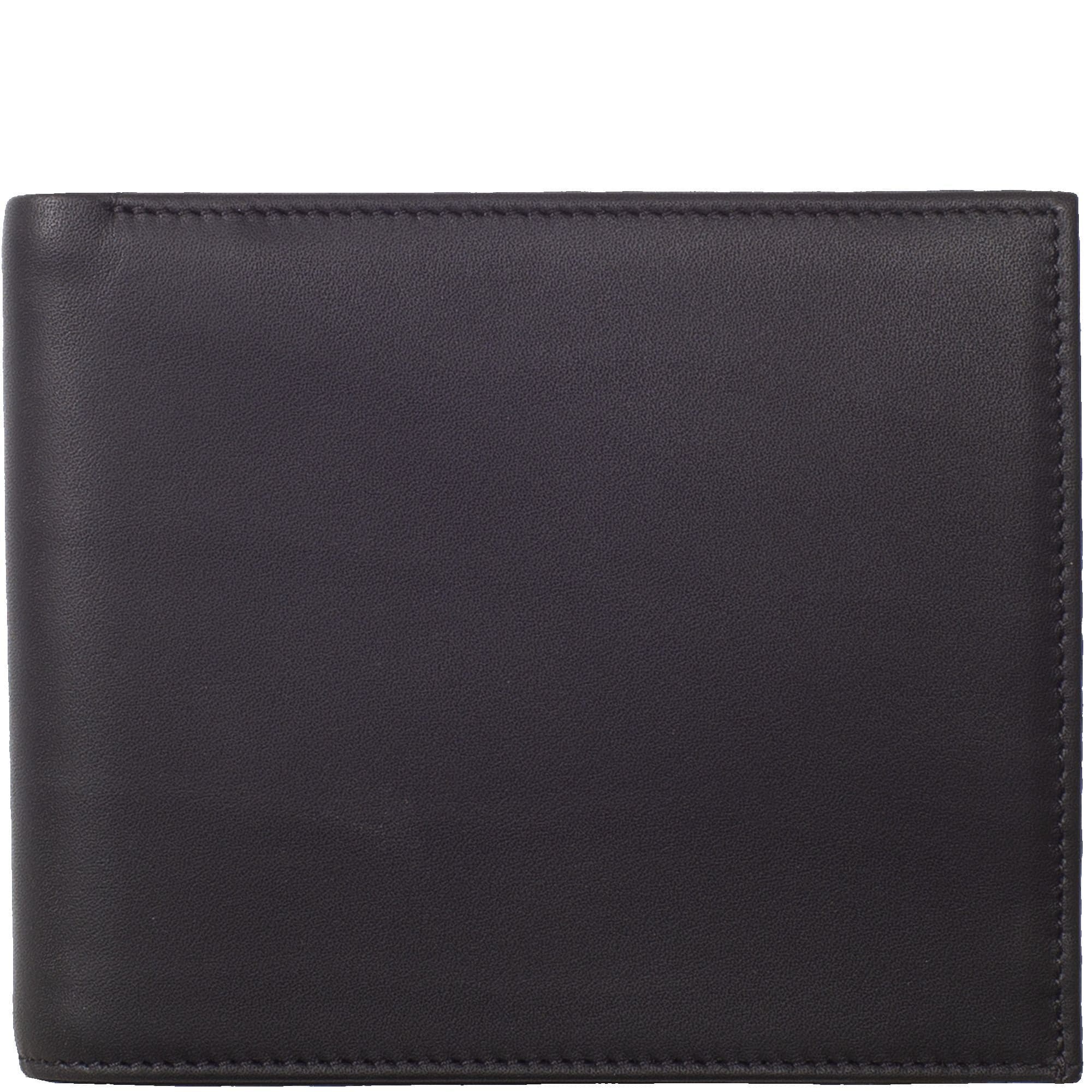 Geldbörse Portemonnaie Leder schwarz mit innen Reißverschluß