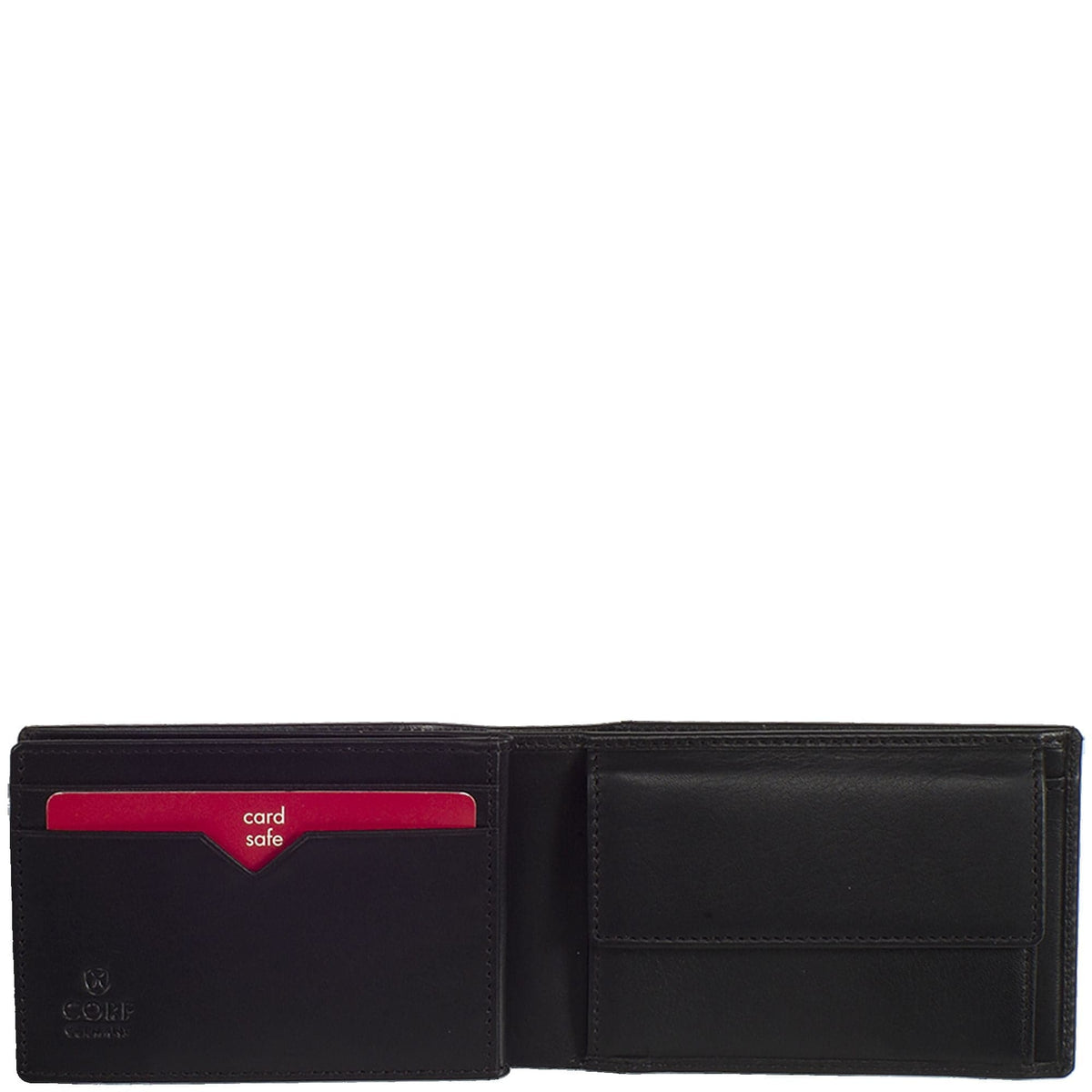 Geldbörse Portemonnaie klein Leder schwarz Dreiteilig - Corf Offermann