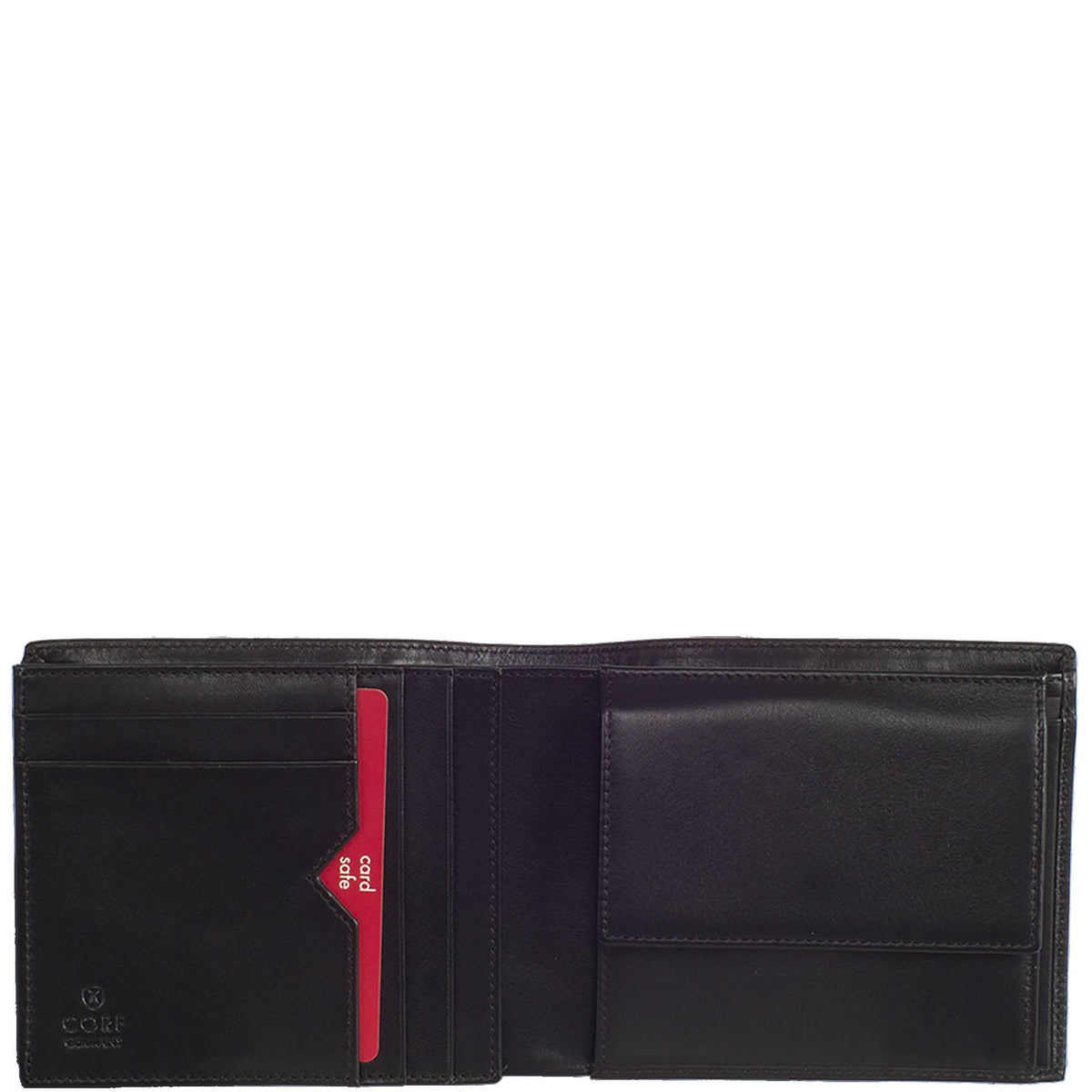 Geldbörse Portemonnaie Leder schwarz Querformat - Corf Offermann