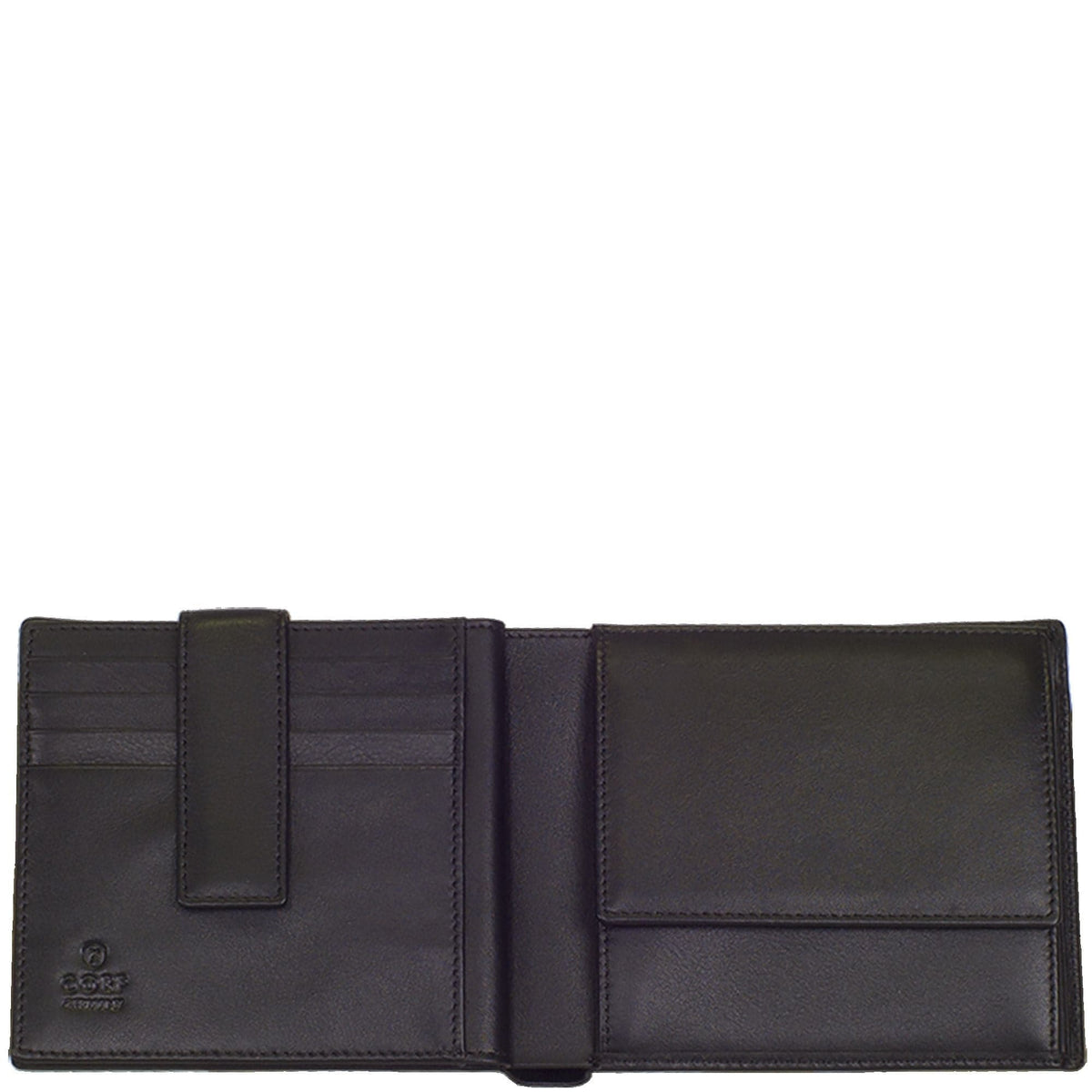 Geldbörse Portemonnaie Leder schwarz Aufklappbar - Corf Offermann