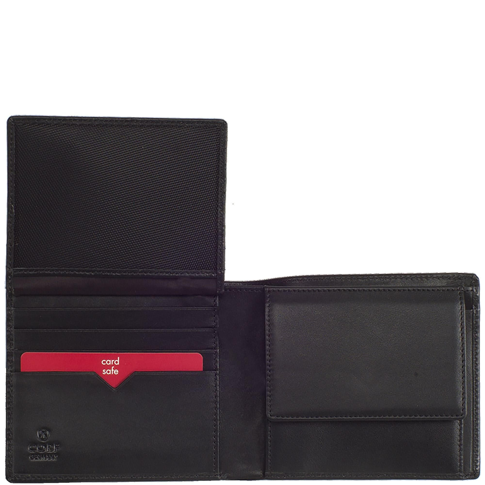 Geldbörse Portemonnaie Leder schwarz 12 Kartenfächer
