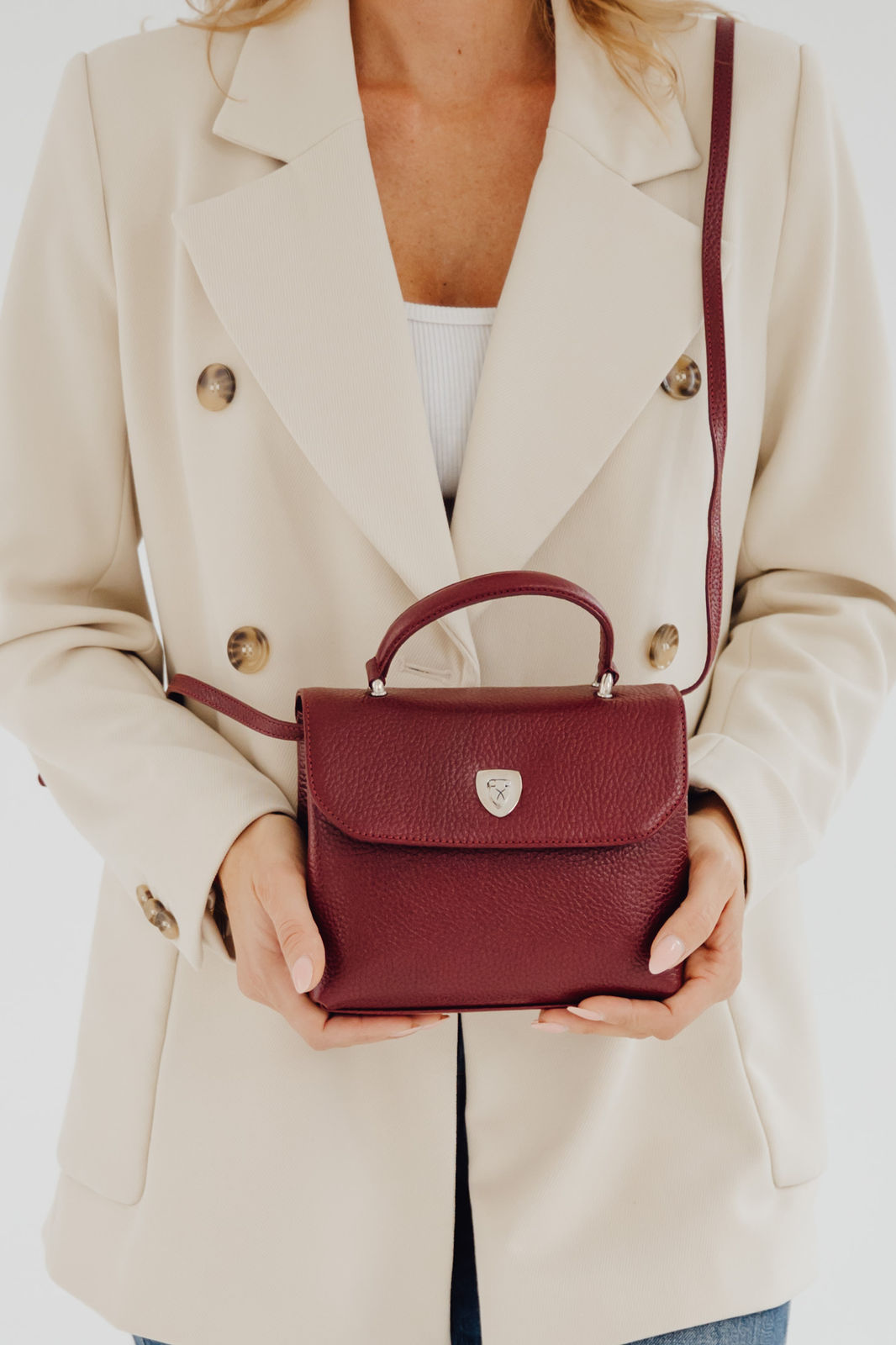 Handtasche Leder rot