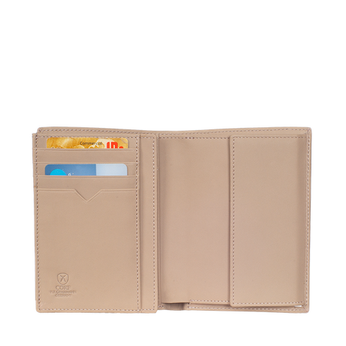 Geldbörse Portemonnaie Leder beige Hochformat - Corf Offermann