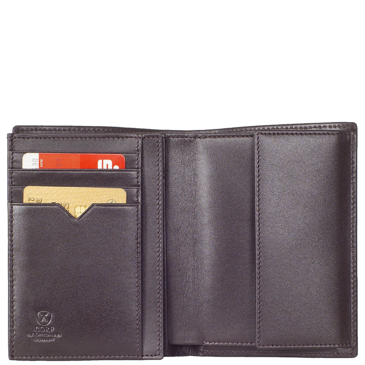 Geldbörse Portemonnaie glattes Leder braun Hochformat - Corf Offermann