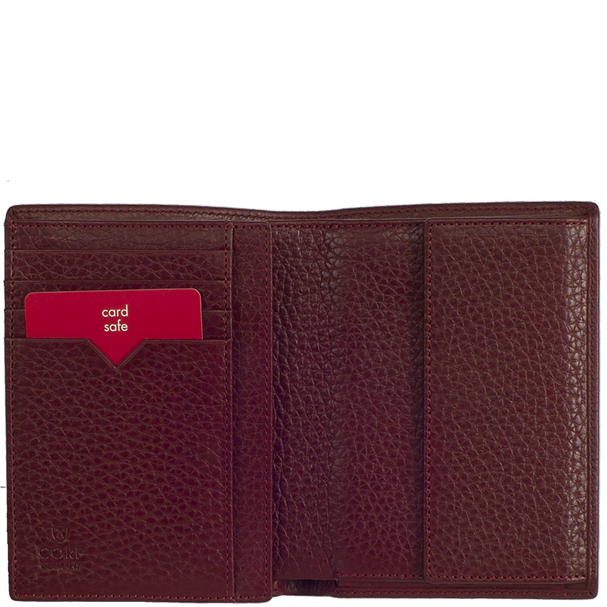 Geldbörse Portemonnaie Leder bordeauxrot Hochformat - Corf Offermann