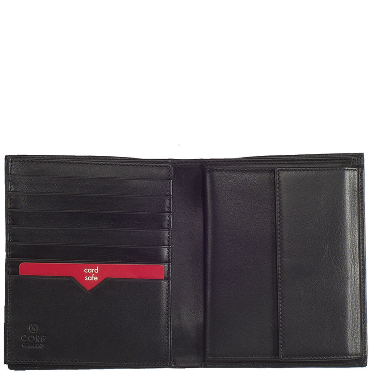 Geldbörse Portemonnaie Leder schwarz großes Münfach - Corf Offermann