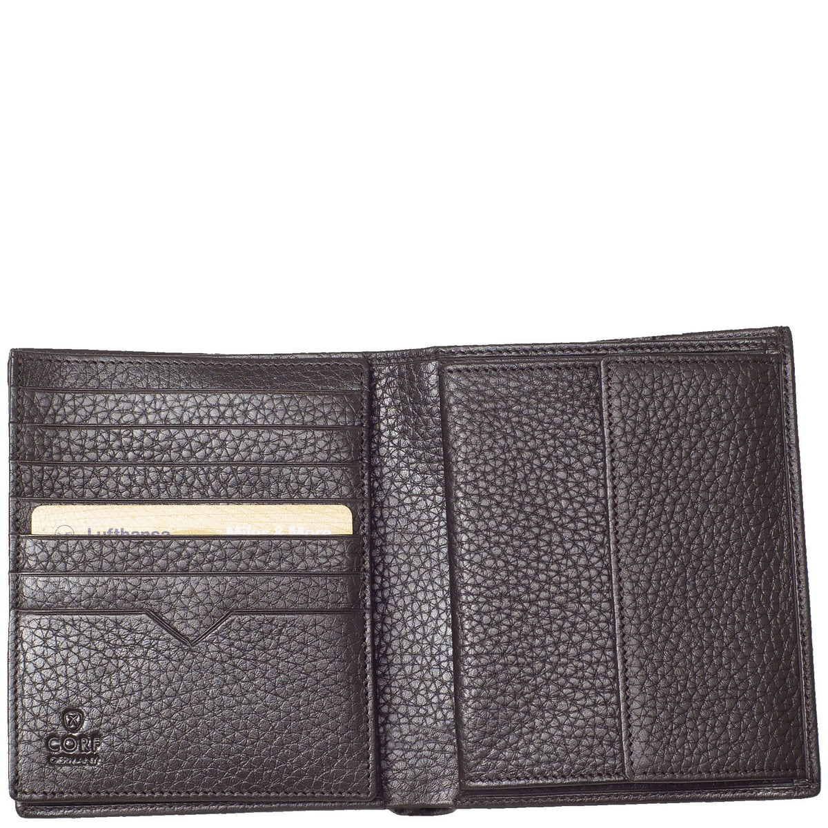 Geldbörse Portemonnaie Leder braun großes Münzfach - Corf Offermann