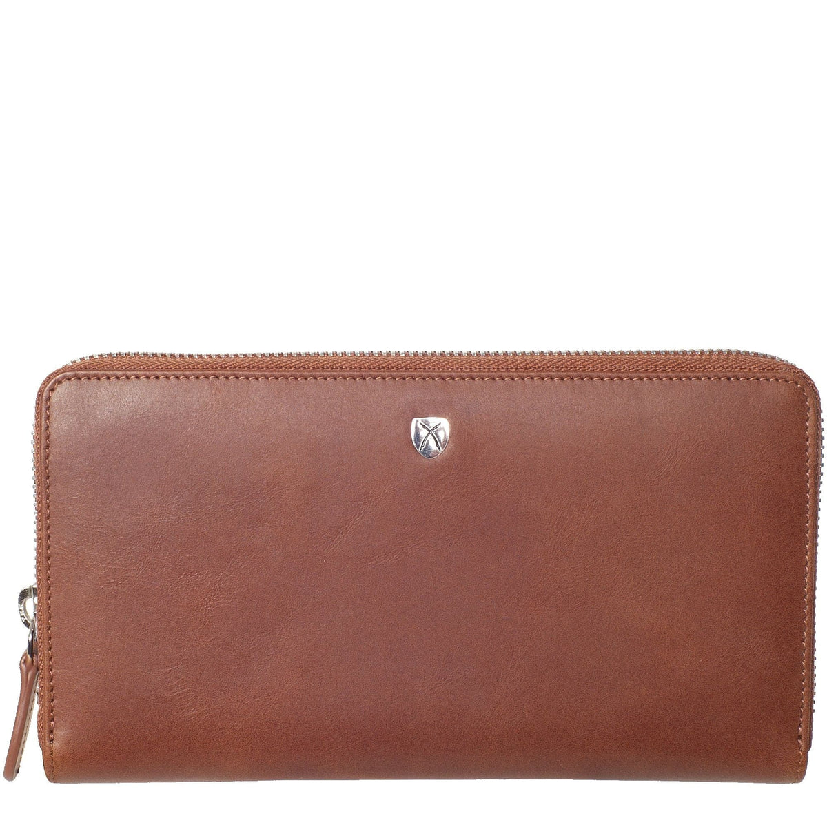 Geldbörse Portemonnaie Leder cognac mit Rundumreißverschluss - Corf Offermann