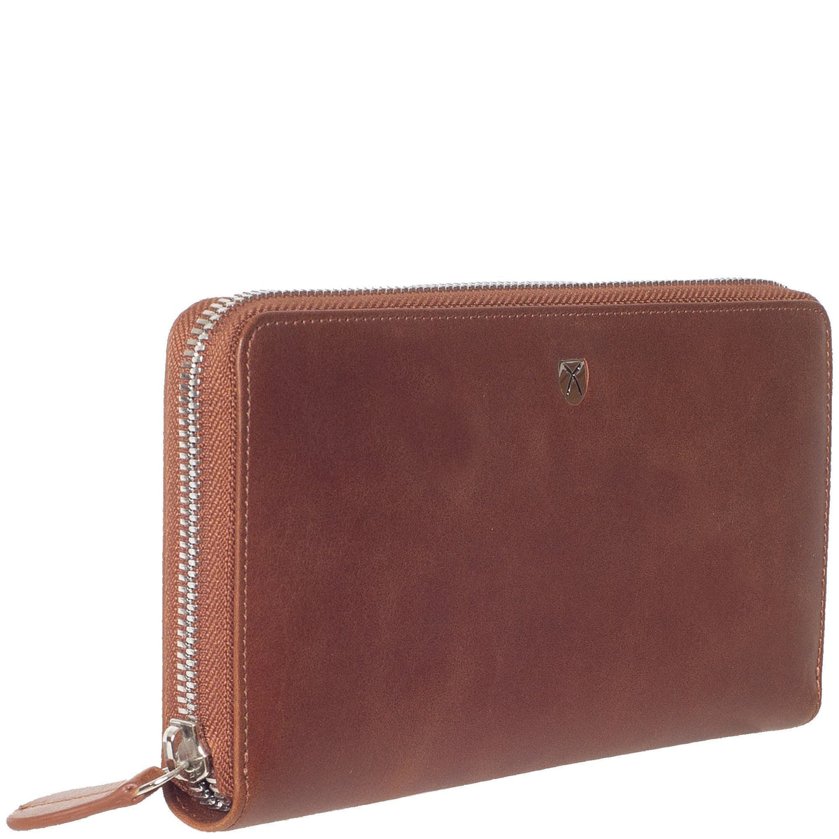 Geldbörse Portemonnaie Leder cognac mit Rundumreißverschluss - Corf Offermann