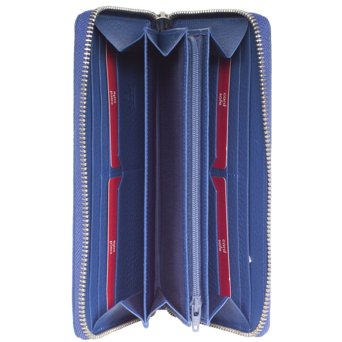 Geldbörse Portemonnaie Leder hellblau mit Rundumreißverschluss - Corf Offermann