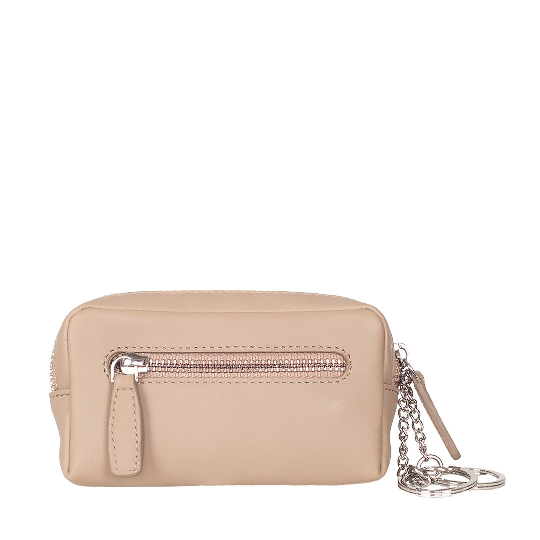 Schlüsseletui Leder glatt beige