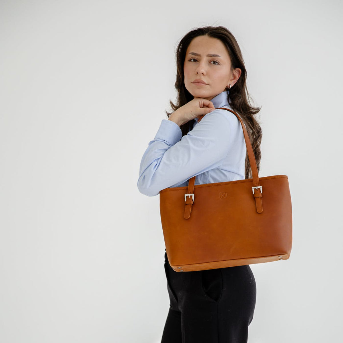 Handtasche Shopper 13 Zoll Leder cognac - Corf Offermann