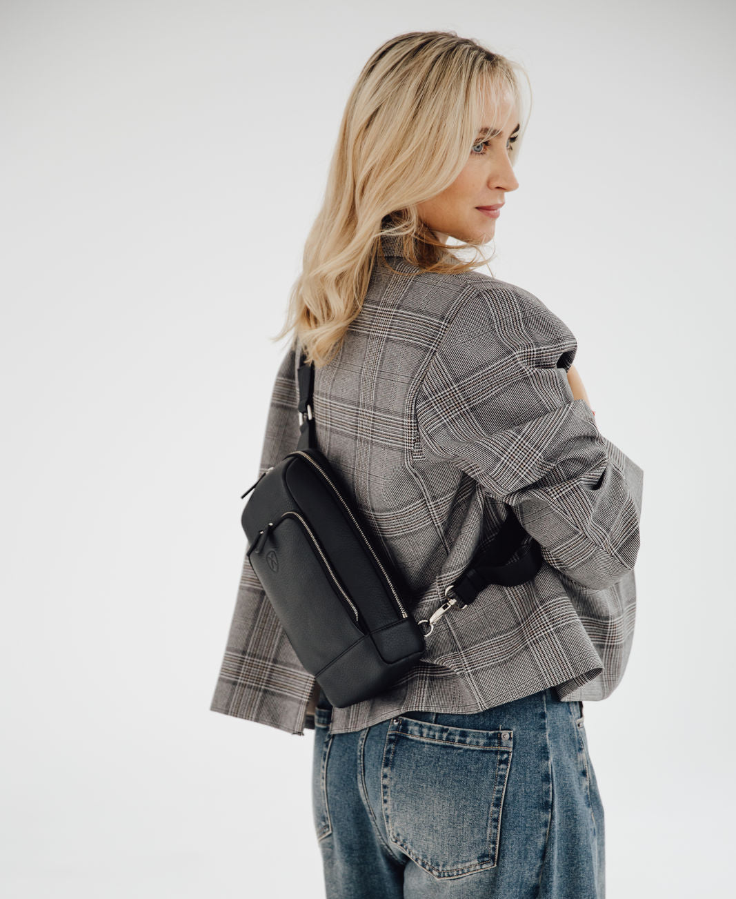 Crossover Tasche Leder Blau