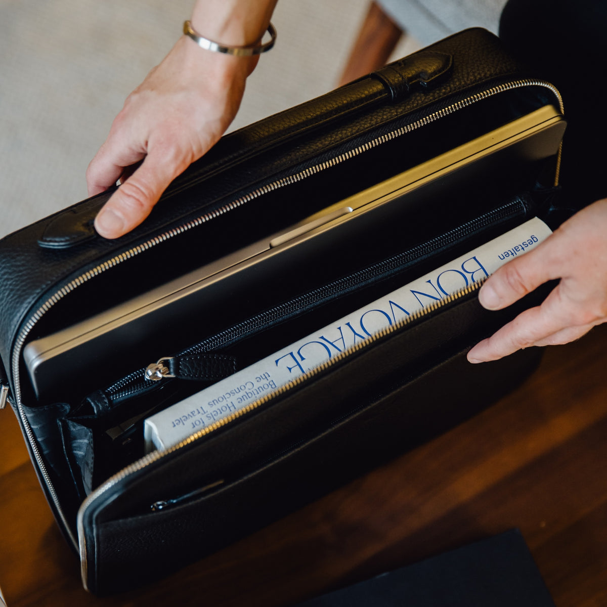 Laptoptasche Businesstasche 14 Zoll Leder Cognac - Corf Offermann