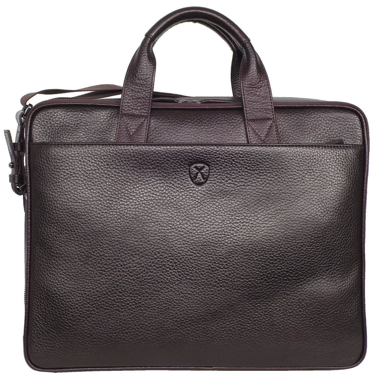 Laptoptasche Businesstasche 17 Zoll Leder braun 2 große Fächer